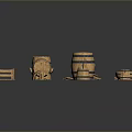 Wooden Household Items Including Barrels Baskets And Storage Containers For Home Use