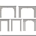 White Decorative Architectural Frames With Various Designs And Classic Styling Details 3d model
