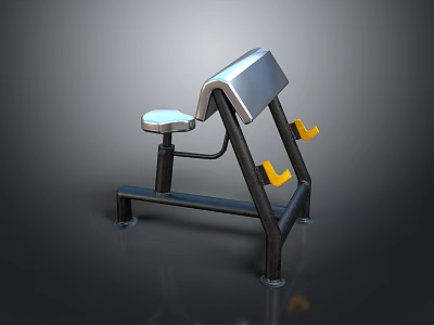 Fitness Training Machine With Sturdy Metal Frame Adjustable Seat And Yellow Handles 3d model