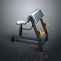 Fitness Training Machine With Sturdy Metal Frame Adjustable Seat And Yellow Handles
