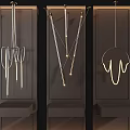 Modern Chandelier Designs Featuring Metal Structures And Various Geometric Shapes On 3d model