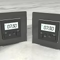 Modern Black Switch Panels With Digital Time Display 0730 And Control Buttons 3d model