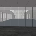 Modern Sales Office Building With Glass Walls Reflection Pool And Wooden Ceiling