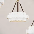 Elegant Modern Chandelier With White Shade And Wooden Frame For Interior Decor