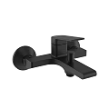 Modern Black Wall Mounted Faucet with Single Handle Design for Bathroom Sink