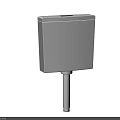 White Modern Toilet Cistern with Wall Mounted Design and Connecting Pipe