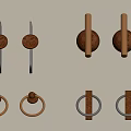 Various Decorative Cabinet Handles With Wooden And Metal Designs For Furniture
