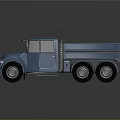 Blue Retro Truck With Open Cargo Bed Chrome Details And Shiny Wheels