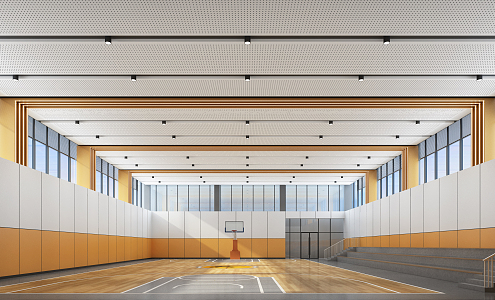 modern basketball hall 3d model