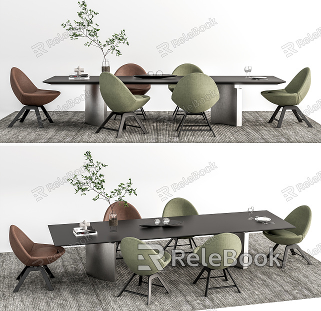 Modern Dining Table and Chair Combination model