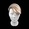 White Mannequin Head Showcasing Blonde Layered Short Hairstyle Design