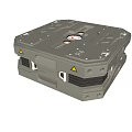 Silver Mobile Robot Base With Square Metal Frame Structured Surface And Indicator Lights 3d model