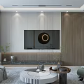 Modern Living And Dining Room Interior With Elegant Sculpture Decorative Painting Sofa And Marble Floor