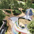 Scenic Park Landscape Featuring Lush Green Spaces Walking Paths And Colorful Trees