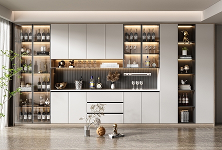 Light Luxury Wine Cabinet 3d model