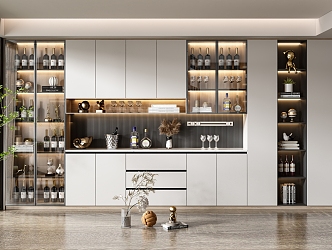 Light Luxury Wine Cabinet 3d model