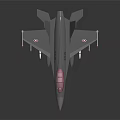 Grey Fighter Jet Model K-36 With Pink Nose And Wing Mounted Missiles