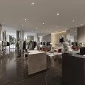 Elegant Modern Clothing Store Interior With Mannequin Suits Coats On Racks And Plants