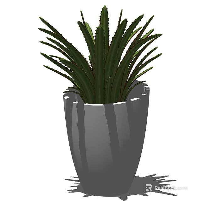 Bonsai Plant with Lush Green Leaves in Gray Ceramic Pot for Home Decor 3d model 