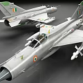 Indian Military Fighter Aircraft With Silver Body Flag Markings Wing Design And Missiles