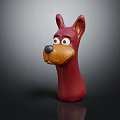 Cute Red Dog Stuffed Toy With Big Eyes Ears And Cartoon Design