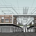 Modern Commercial Street Building With Glass Windows Wooden Facade And Multi Story Structure