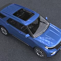 Stylish Blue Ford SUV With Modern Front Grille And Headlights 3d model