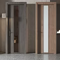 Contemporary Hinged Doors With Wooden Frames Glass Panels And Two Tone Design
