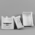 White Plastic Crates Stackable Ventilated Storage Containers with Grid Design