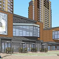 Modern High Rise Residential Buildings With Low Rise Structures Greenery And Waterfront View