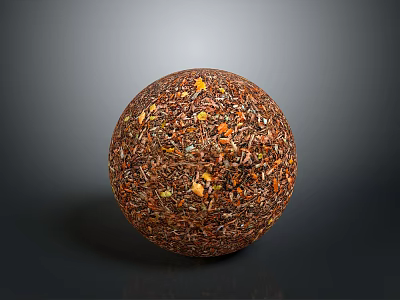 Mixed Color Plant Seeds Forming a Spherical Shape with Detailed Textured Surface 3d model