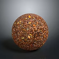 Mixed Color Plant Seeds Forming a Spherical Shape with Detailed Textured Surface