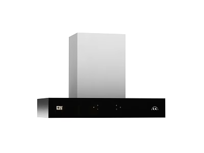 Kitchen Range Hood Appliance With Modern Black And White Stainless Steel Design 3d model