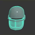 Weapon Accessory Modern Metallic Helmet with Shiny Surface and Protective Design 3d model