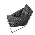 Modern Accent Lounge Chair With Geometric Pattern Fabric And Black Metal Frame 3d model