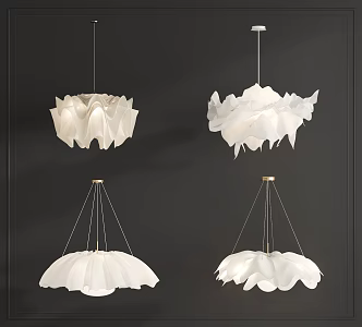 Modern cream art chandelier 3d model