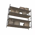 Metal Multi Tier Display Shelf With Storage Boxes And Packaged Bags