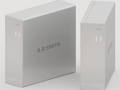 Two A O SMITH Silver Daily Electric Appliances With Modern Design And Brand Logo 3d model