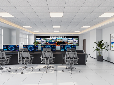 Command Control Room of Modern Monitoring Room model