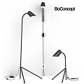 Modern Black Floor Lamp With Adjustable Arm And Minimalist Design For Home Decor 3d model