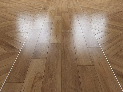 Wooden Floor Herringbone Pattern With Natural Wood Texture And Glossy Surface 3d model