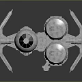 Scifi Starfighter Model With Metal Body Dual Engines And Angular Wings 3d model