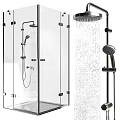 Modern Shower Sauna Interior Design With Glass Enclosure And Shower Fixtures