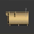 Wooden Sauna Interior Structure With Seating And Transparent Heater