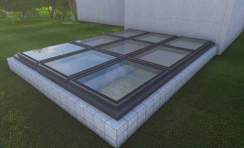 Skylight hanging over the lighting well 3d model