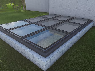 Skylight hanging over the lighting well 3d model