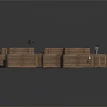 Wooden Crates Arranged As Outdoor Seating Setup With Grill Chair And Carpet