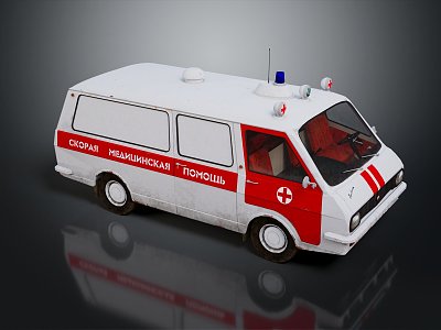 Modern Ambulance Emergency Vehicle Medical Vehicle Emergency Vehicle 3d model