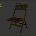 Vintage Green Folding Leisure Chair With Metal Frame Mesh Backrest And Distressed Finish