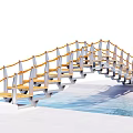 Modern Bridge Landscape Arch Bridge 3d model